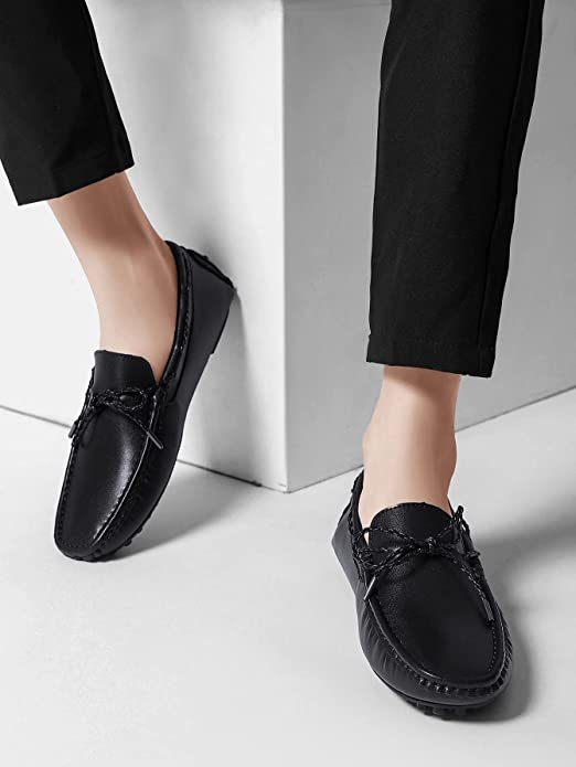 Santimon Men's Classic Bow Softsole Driving Moccasins Loafer