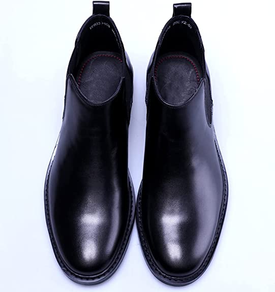 Santimon Men's Classic Plain Chelsea Boot In Black Brown