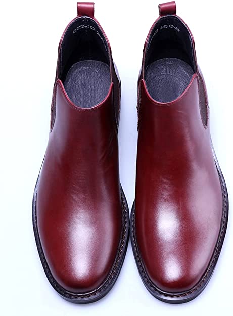 Santimon Men's Classic Plain Chelsea Boot In Black Brown