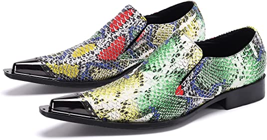 santimon Men's Colorful Graphic Printed Western Loafers