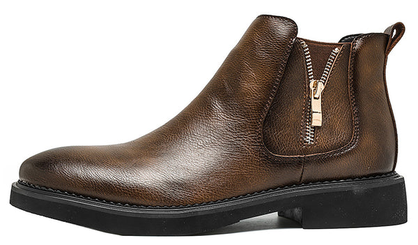 Santimon Men's Double Side Zipper Casual Dress Boots