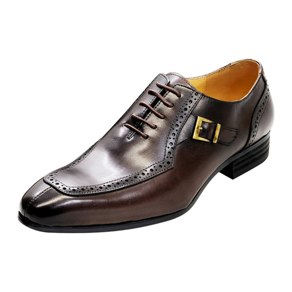 Santimon Men's Dress Formal Buckle Longwing Brogues Oxfords