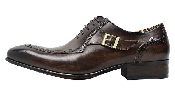 Santimon Men's Dress Formal Buckle Longwing Brogues Oxfords