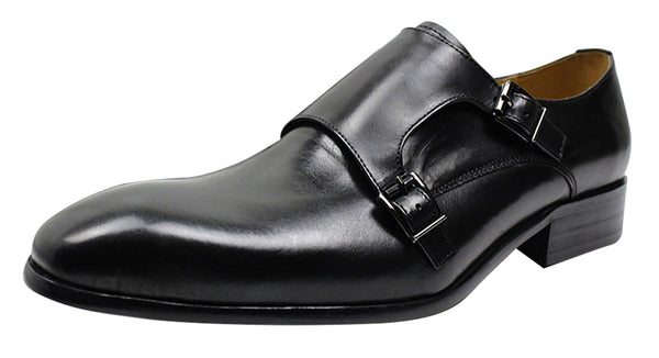 Santimon Men's Dress Formal Double Buckle Monk Strap Loafers