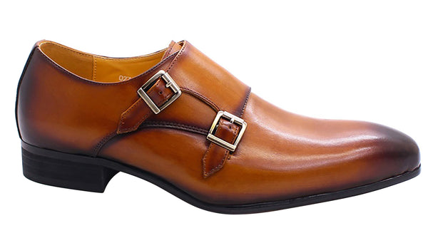 Santimon Men's Dress Formal Double Buckle Monk Strap Loafers