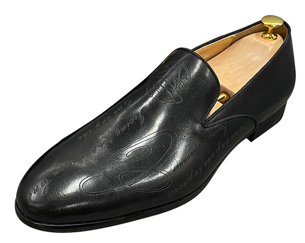 Santimon Men's Dress Formal Hand-Painted Penny Loafers