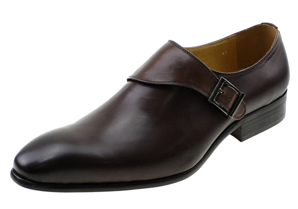 Santimon Men's Dress Formal Single Buckle Monk Strap Loafers