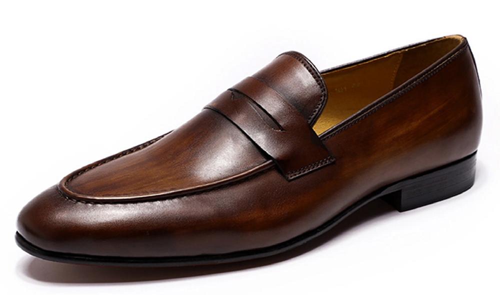 santimon Men's Dress Handmade Classic Monk Strap Loafers