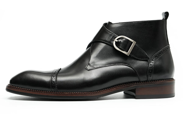 Santimon Men's Dress Monk-Strap Brogues Ankle Boots