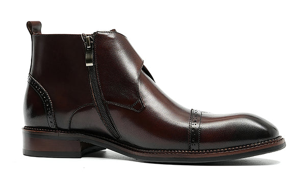 Santimon Men's Dress Monk-Strap Brogues Ankle Boots