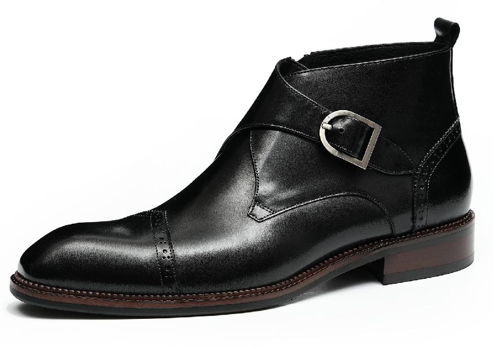 santimon Men's Dress Monk-Strap Brogues Ankle Boots