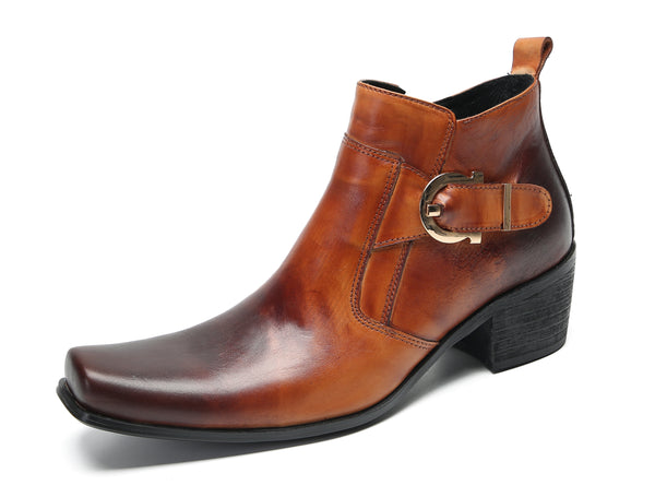 Santimon Men's Fashion Casual Plain Toe Buttons Boots