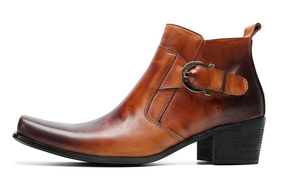 Santimon Men's Fashion Casual Plain Toe Buttons Boots