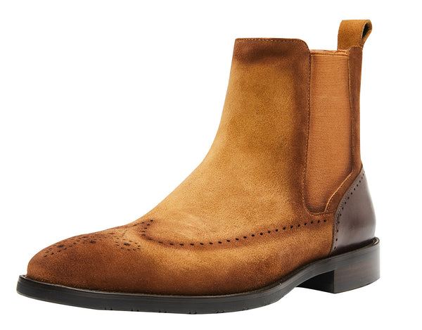 Santimon Men's Fashion Dress Formal Brogues Chelsea Boot