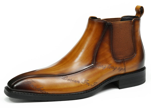 Santimon Men's Fashion Dress Formal Brogues Chelsea Boots