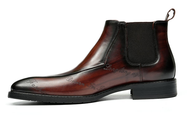 Santimon Men's Fashion Dress Formal Brogues Chelsea Boots