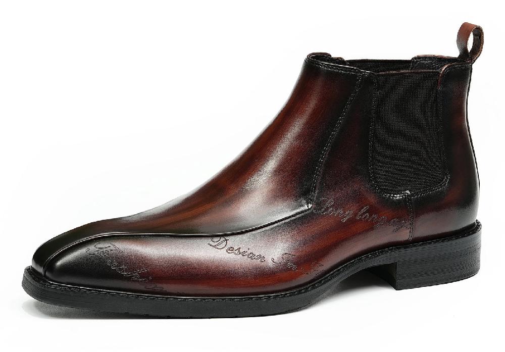 santimon Men's Fashion Dress Formal Brogues Chelsea Boots