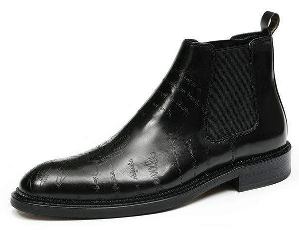 Santimon Men's Fashion Dress Formal Carve Chelsea Boots