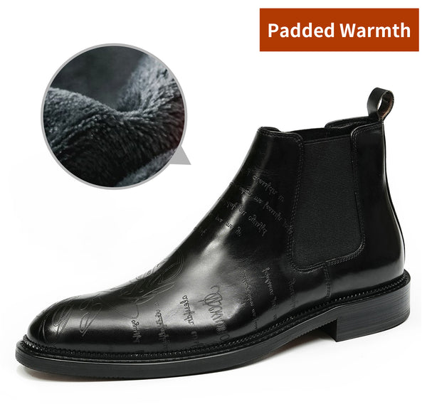 Santimon Men's Fashion Dress Formal Carve Chelsea Boots