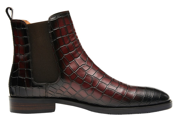 Santimon Men's Fashion Dress Plaid Pattern Chelsea Boot