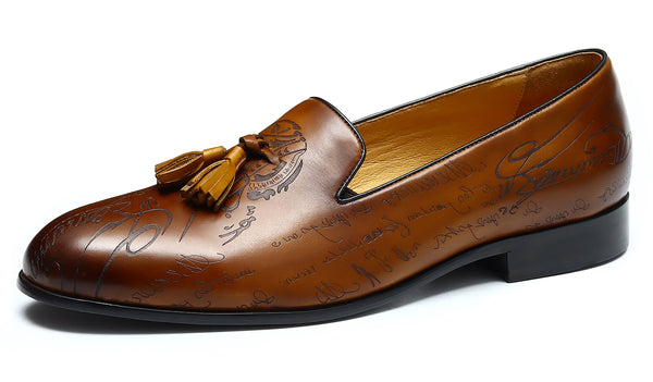 Santimon Men's Fashion Formal Tuxedo Tassel Loafers