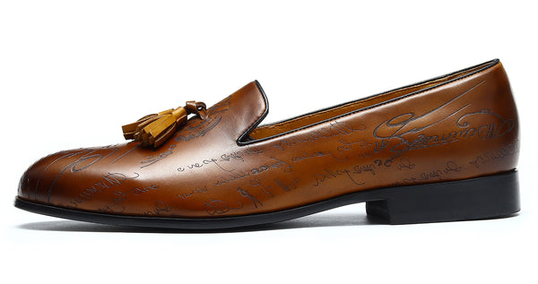 Santimon Men's Fashion Formal Tuxedo Tassel Loafers