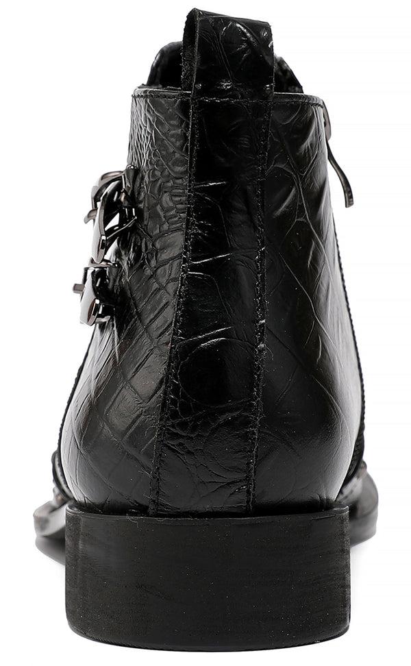 Santimon Men's Fashion Lion Metal Tip Western Boots