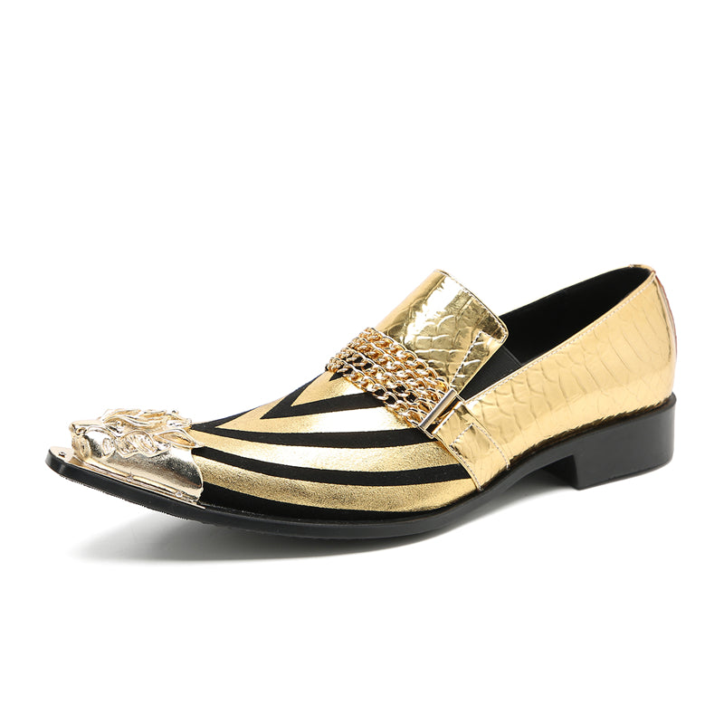 santimon Men's Fashion Metal-Tip Western Horsebit Loafers