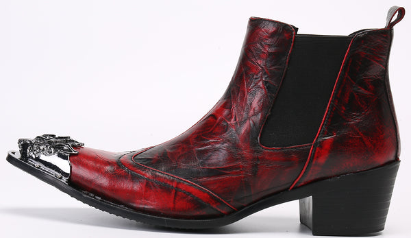 Santimon Men's Fashion Patent Leather Western Boots