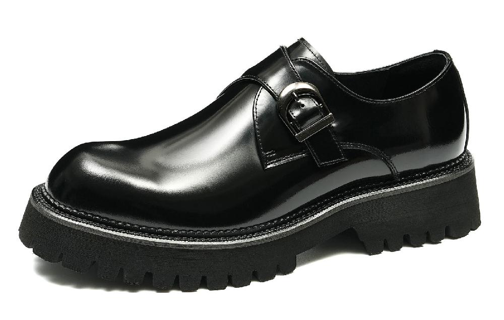 santimon Men's Fashion Thick Sole Monk-Strap Loafers