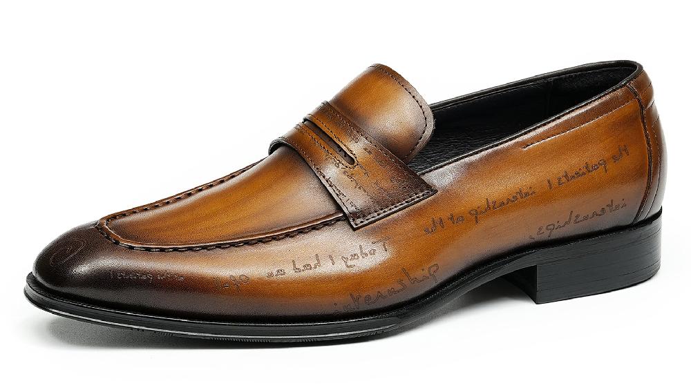 santimon Men's Fashion Tuxedo Brogues Penny Loafers