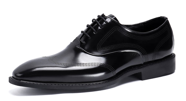 Santimon Men's Formal Patent Leather Brogue Oxfords
