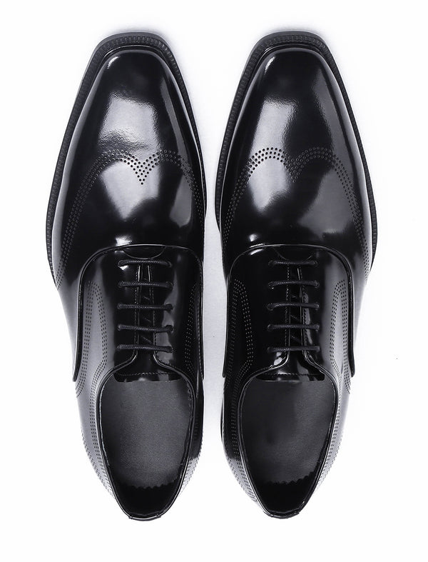 Santimon Men's Formal Patent Leather Brogue Oxfords