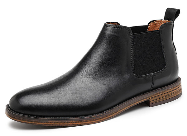 Santimon Men's Genuine Handmade Plain Toe Chelsea Boots