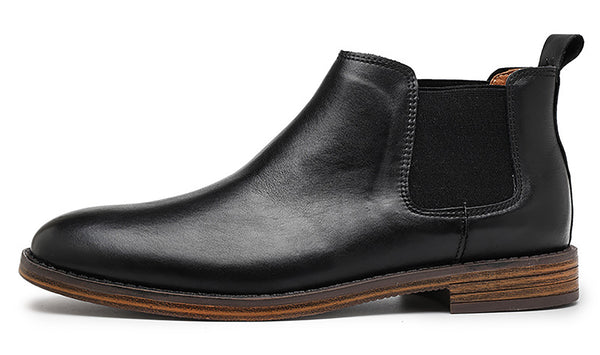 Santimon Men's Genuine Handmade Plain Toe Chelsea Boots