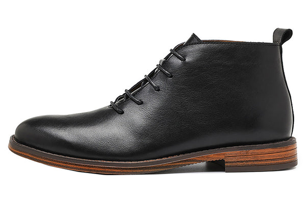 Santimon Men's Genuine Handmade Plain Toe Chukka Derby Boots