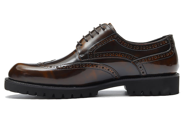 Santimon Men's Genuine Leather Dress Formal Wingtips Brogues Oxfords