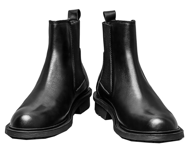 Santimon Men's Genuine Leather Handmade Tuxedo Chelsea Boots