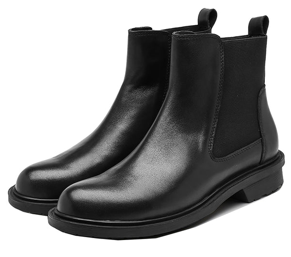 Santimon Men's Genuine Leather Handmade Tuxedo Chelsea Boots
