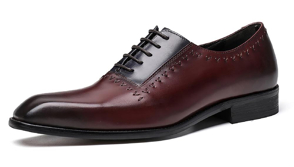 santimon Men's Genuine Leather Oxfords Formal Shoes