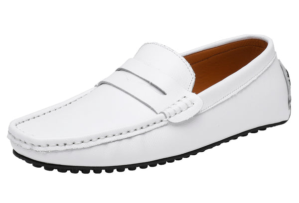 Santimon Men's Genuine Leather Plain Driving Moccasins