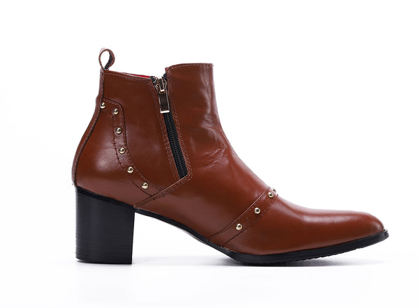 Santimon Men's Genuine Leather Pointed Toe Western Boots