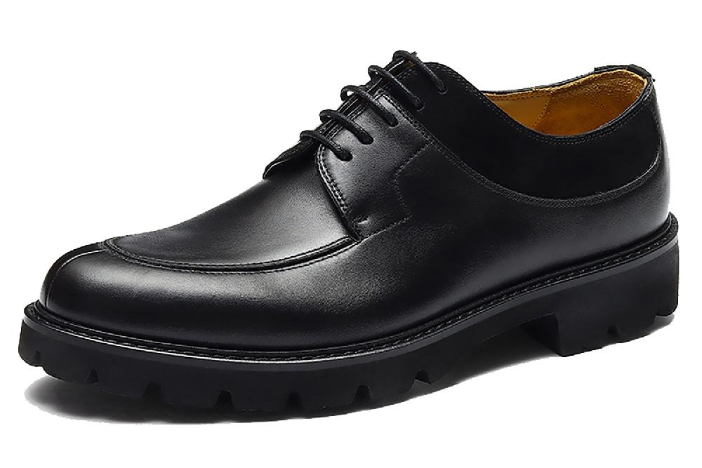santimon Men's Genuine Leather Tuxedo Derby Thick Sole Shoes