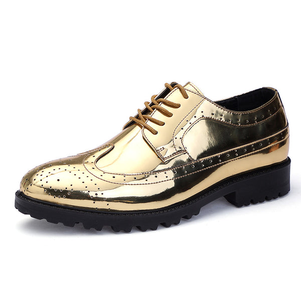 Santimon Men's Glitter Lace-up Metallic Oxfords Shoes