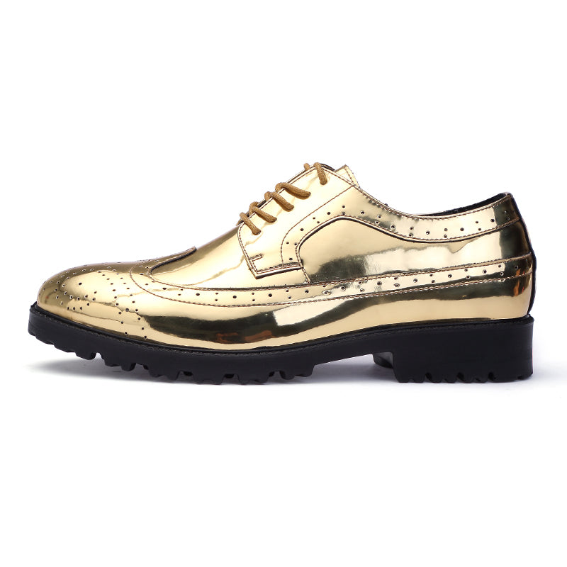 santimon Men's Glitter Lace-up Metallic Oxfords Shoes