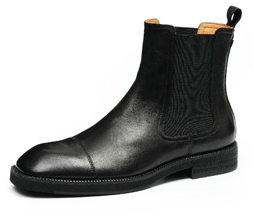 santimon Men's Handmade Dress Cap Toe Chelsea Boots