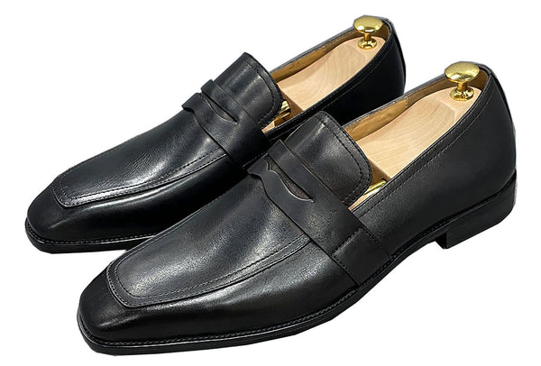 Santimon Men's Handmade Dress Formal Silp On Penny Loafers