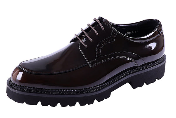 Santimon Men's Handmade Dress Plain Toe Brogues Derby