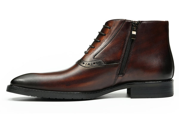 Santimon Men's Handmade Formal Brogues Oxfords Boots