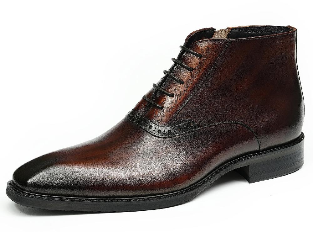 santimon Men's Handmade Formal Brogues Oxfords Boots